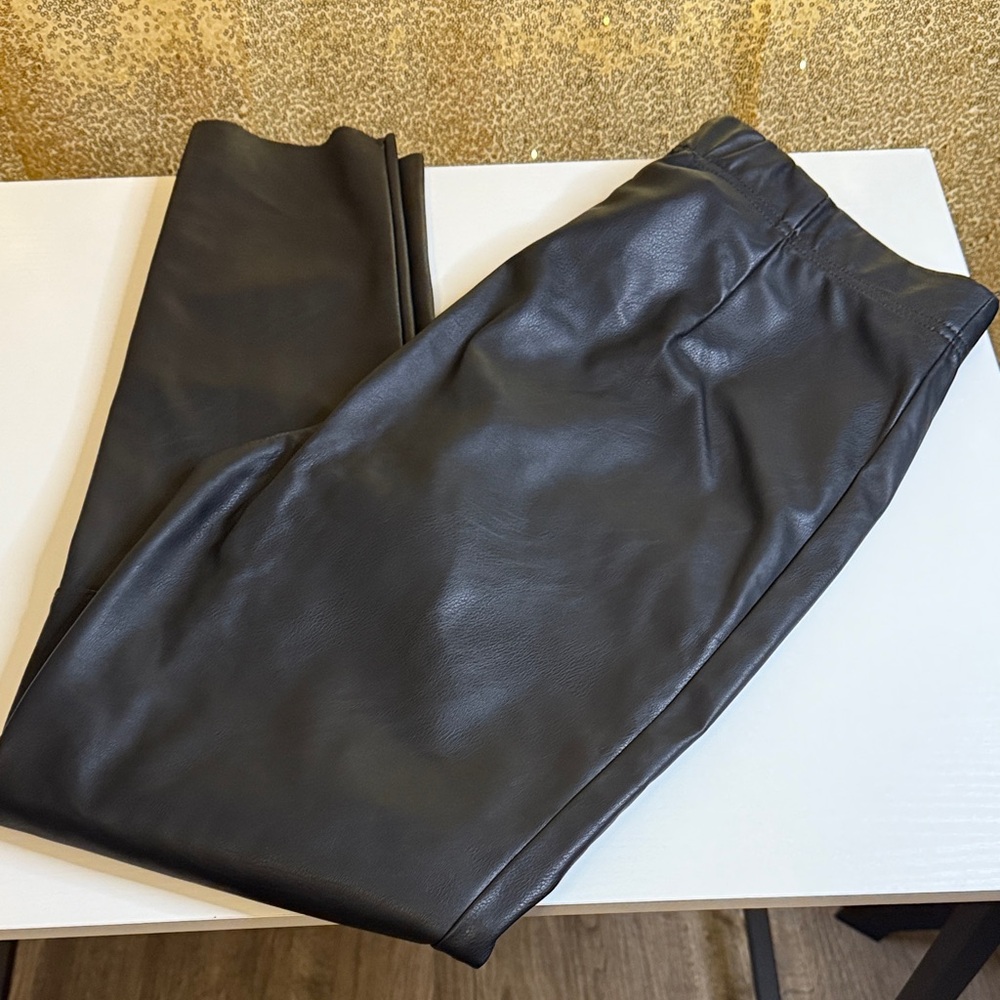 H&M Black Leather Pants size 14